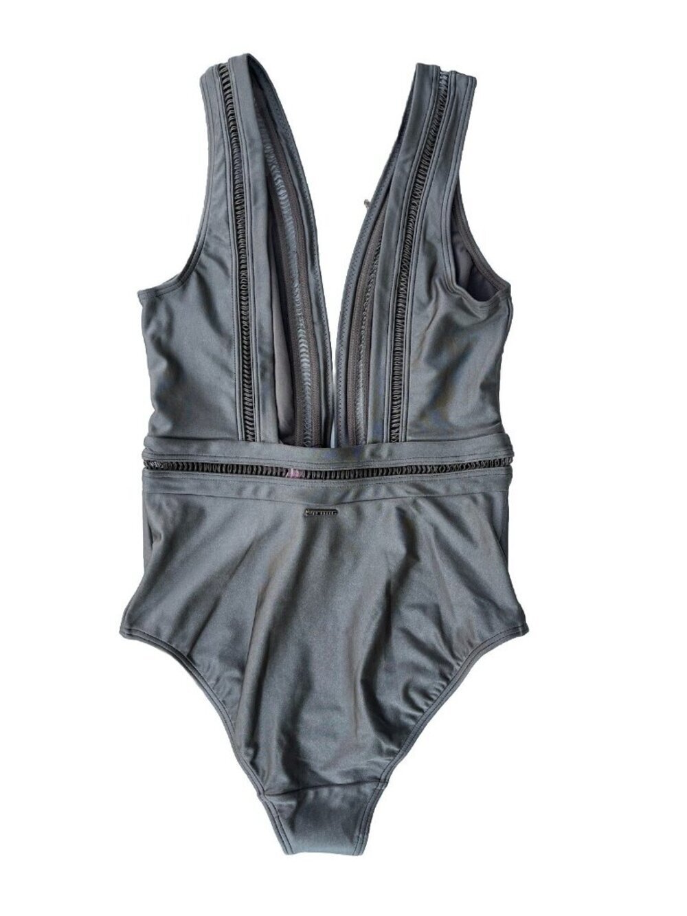 Ted Baker Starza Pointelle Deep V One Piece Swimsuit Suit Khaki Womens 1 = 4 US - Picture 8 of 14
